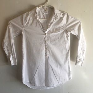 J crew women’s white blouse top small half button